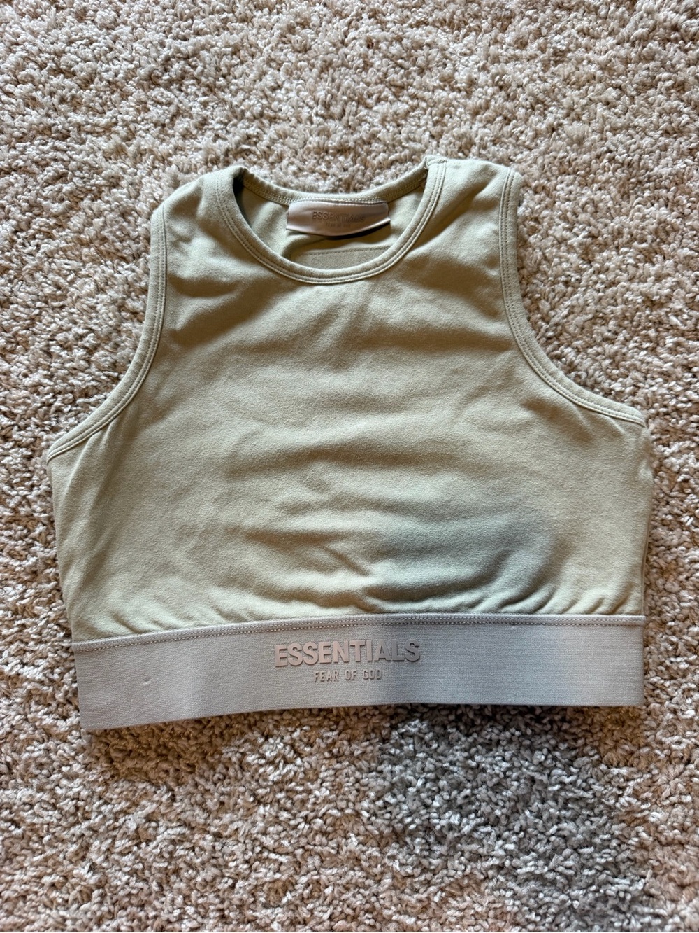ESSENTIALS Crewneck Top - Light Sage